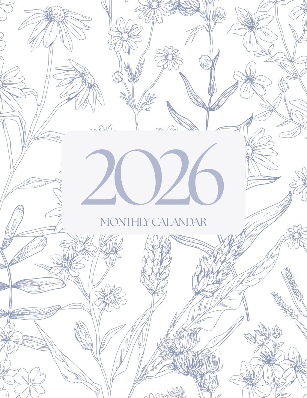 2026 Monthly Planner- Southern Blues