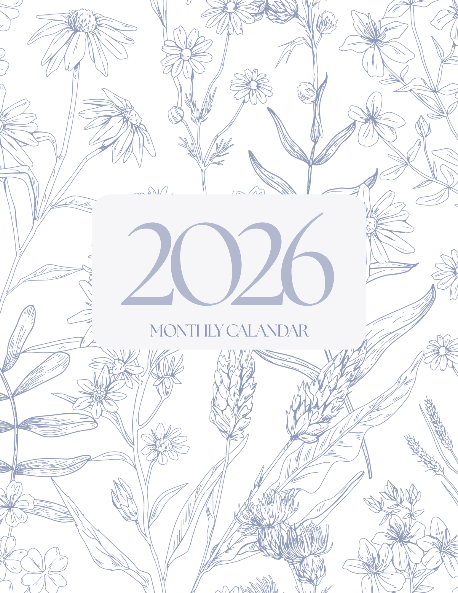 2026 Monthly Planner- Southern Blues