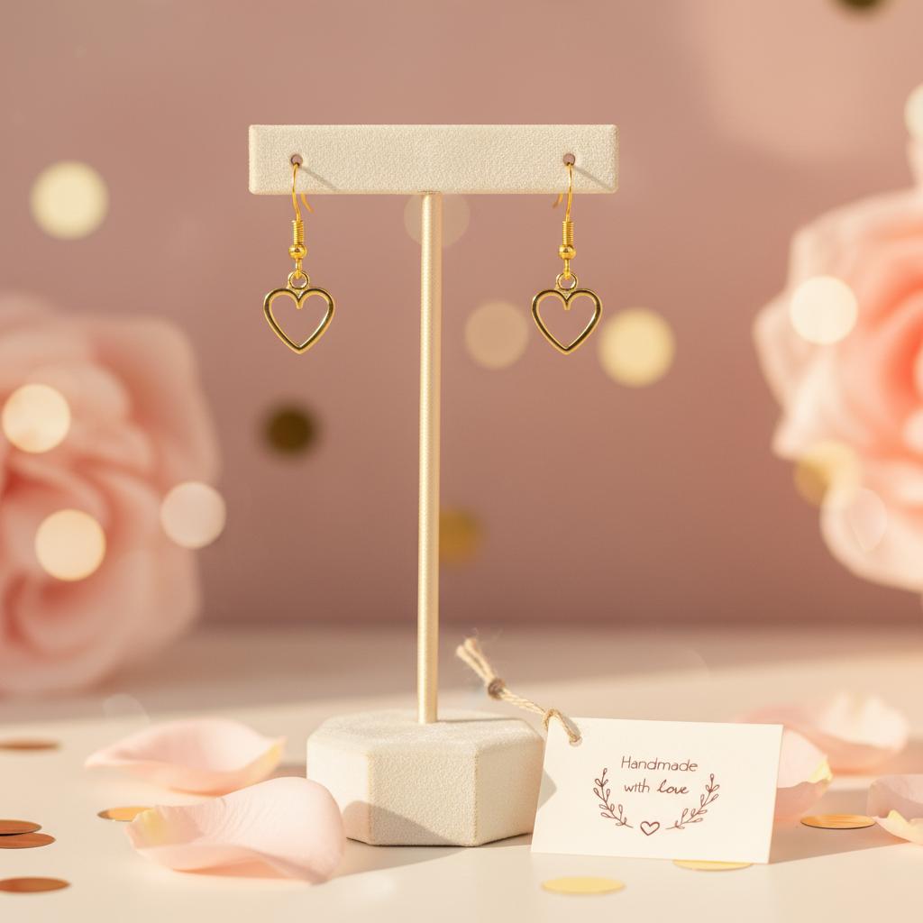 Gold Heart Earrings