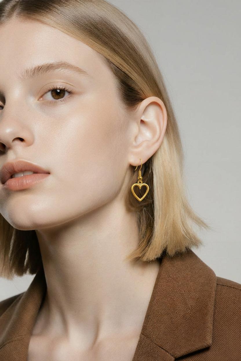 Gold Heart Earrings