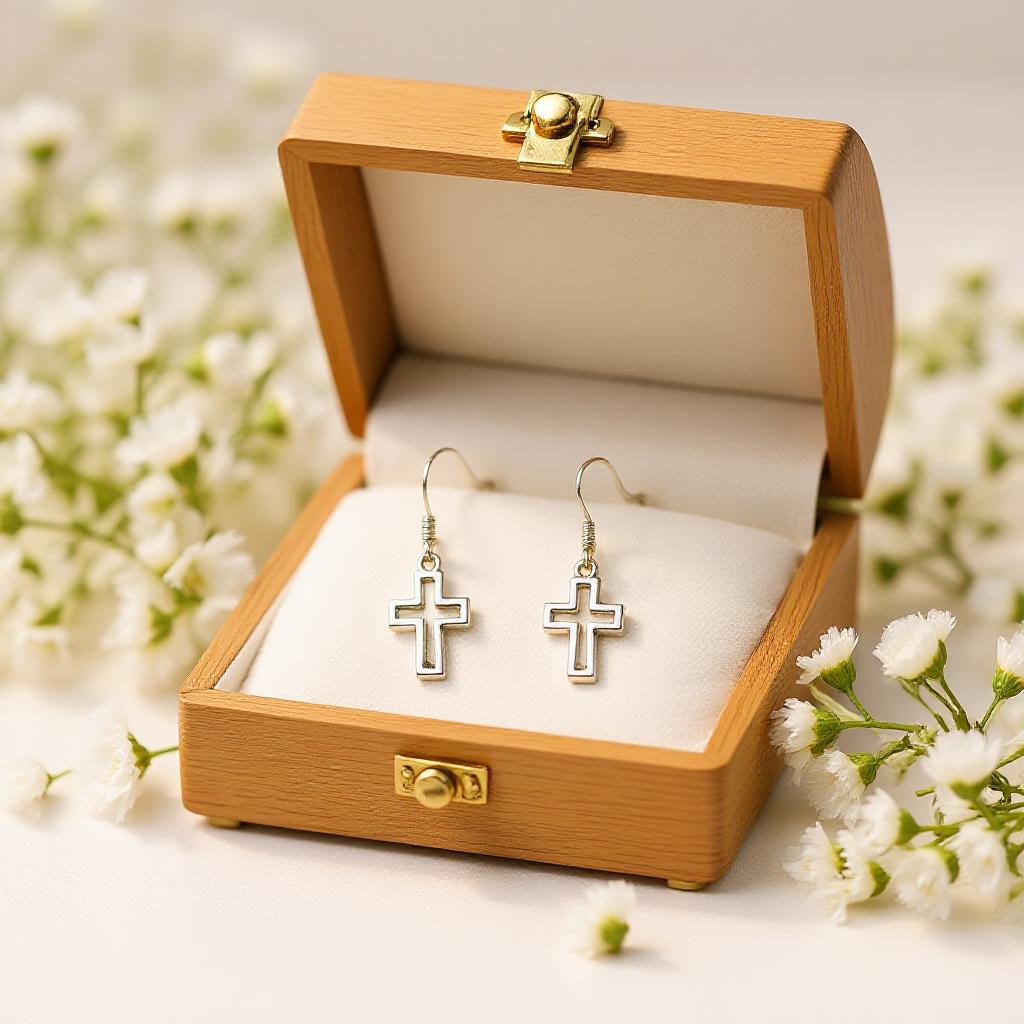 Silver Cross Earrings