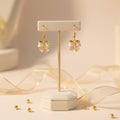 White And Gold Bow Earrings
